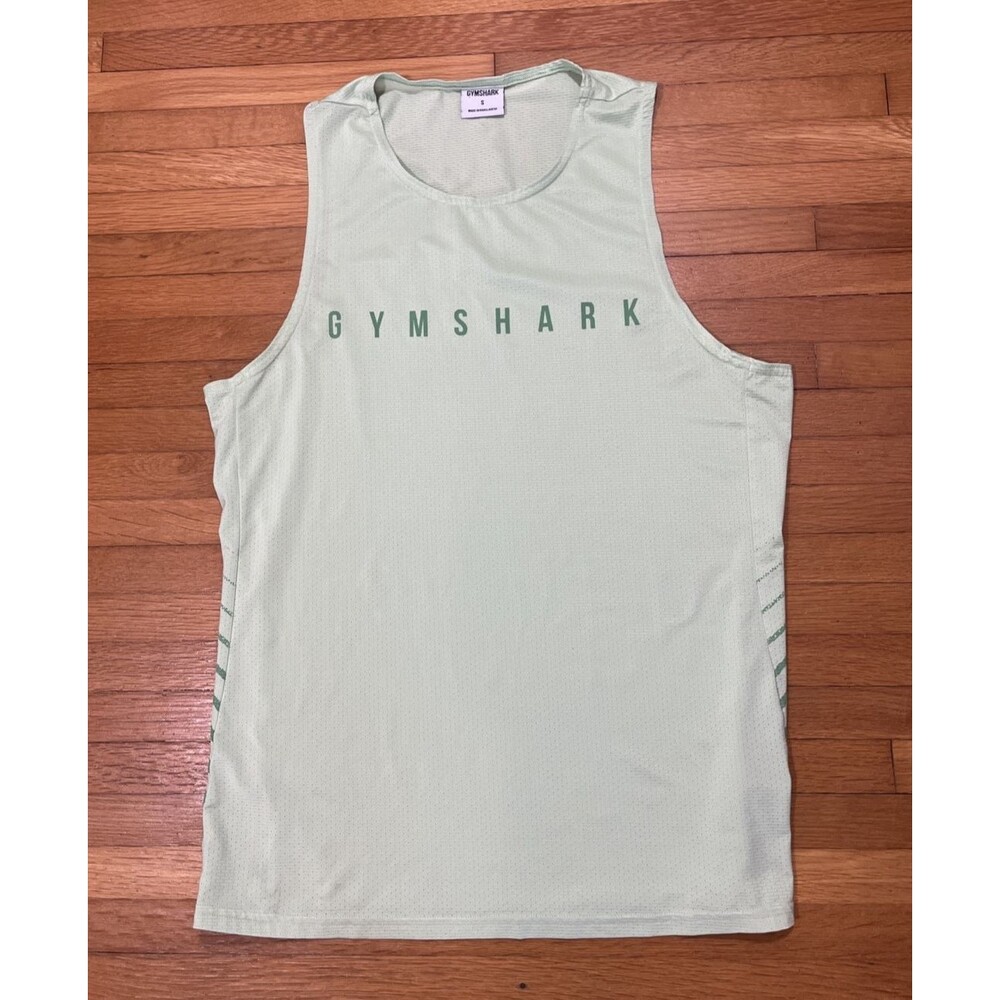 Gymshark Sport Stripe Tank Top Bali Green Men’s Small Mesh Breathable